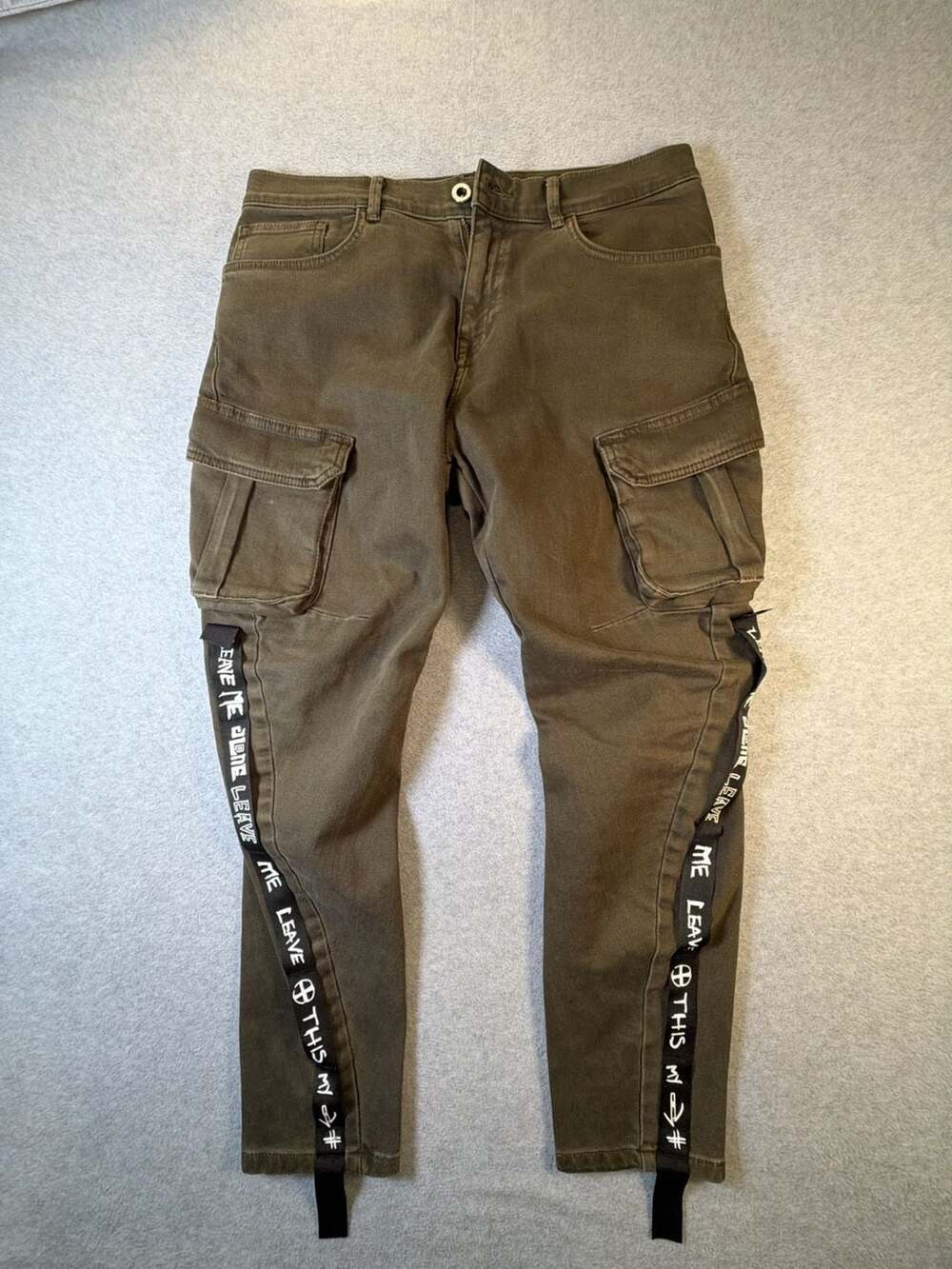 Zara Hunter Green Cargo Jeans Leave Me Alone